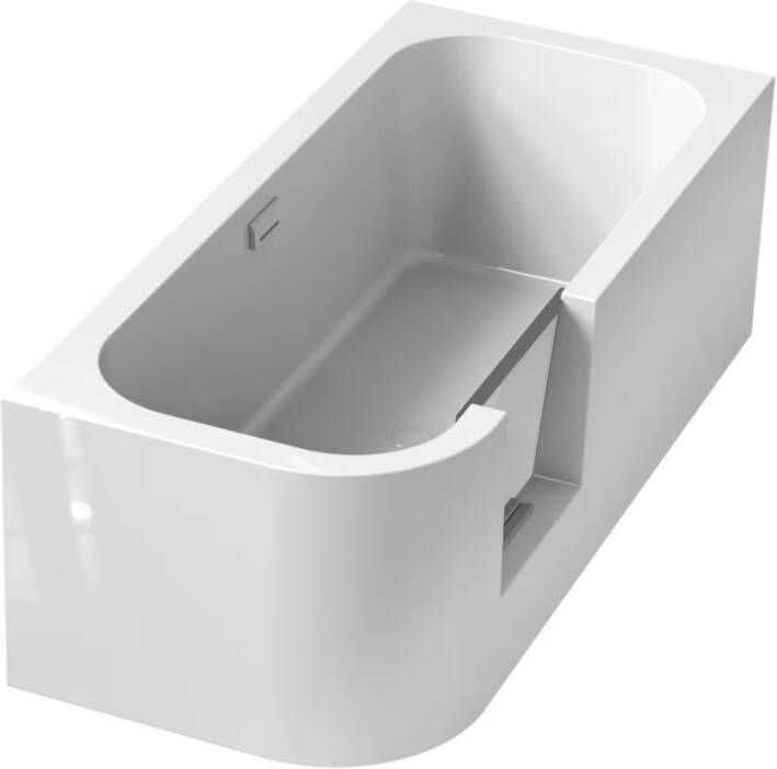 Xenz Inloop douchebad Go! | Rechts | 180x80 cm | Acryl | Incl. waterval vulcombi | Glans wit