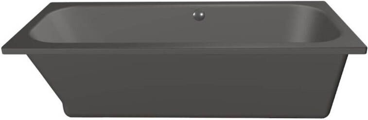 Xenz Ligbad Aruba | Inbouw | 170x75 cm | Incl.Badafvoer | Met overloop | Acryl | Antraciet mat
