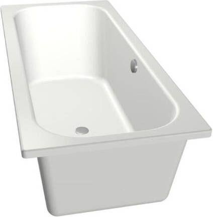 Xenz Ligbad Aruba | Inbouw | 170x75 cm | Incl.Badafvoer | Met overloop | Acryl | Glans wit