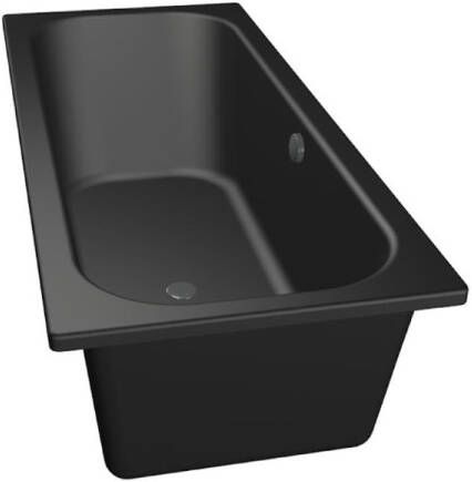 Xenz Ligbad Aruba | Inbouw | 180x80 cm | Incl.Badafvoer | Met overloop | Acryl | Zwart mat