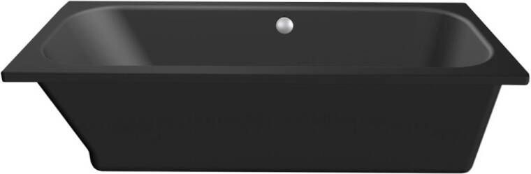Xenz Ligbad Aruba | Inbouw | 180x80 cm | Incl.Badafvoer | Met overloop | Acryl | Zwart mat