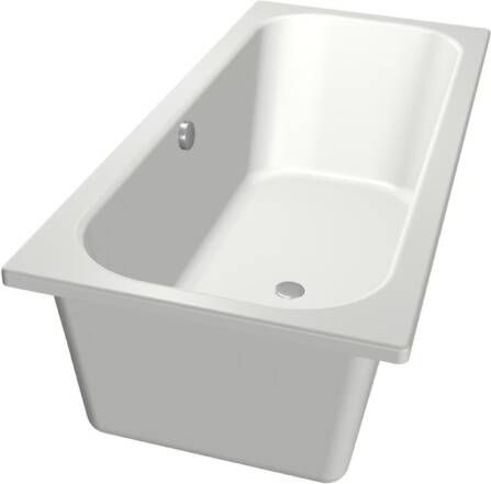 Xenz Ligbad Aruba | Inbouw | 190x80 cm | Incl.Badafvoer | Met overloop | Acryl | Glans wit