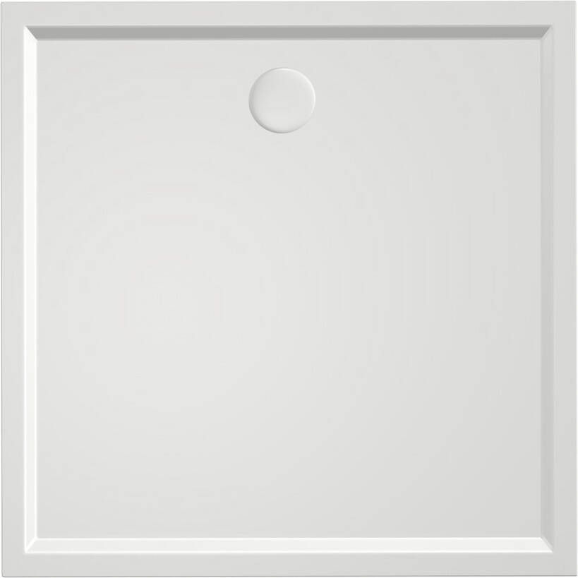 Xenz Douchevloer Mariana Plus | 80x80 cm | Incl.Afvoersifon-Chroom | Acryl | Vierkant | Wit