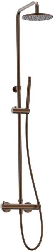 Xenz Regendouche set Duero | Opbouw | 20 cm | Thermostaatkraan | Telescopisch | Brons geborsteld PVD coating
