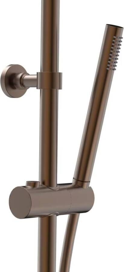 Xenz Regendouche set Duero | Opbouw | 20 cm | Thermostaatkraan | Telescopisch | Brons geborsteld PVD coating