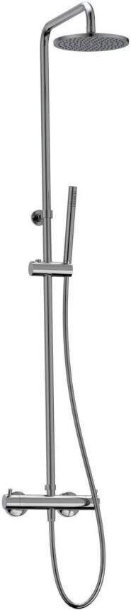 Xenz Regendouche set Duero | Opbouw | 20 cm | Thermostaatkraan | Telescopisch | Chroom