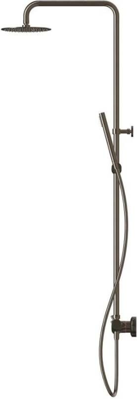 Xenz Regendouche set Duero | Opbouw | 20 cm | Thermostaatkraan | Telescopisch | Grafiet PVD