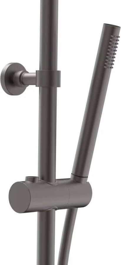 Xenz Regendouche set Duero | Opbouw | 20 cm | Thermostaatkraan | Telescopisch | Grafiet PVD