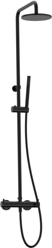 Xenz Regendouche set Duero | Opbouw | 20 cm | Thermostaatkraan | Telescopisch | Mat zwart