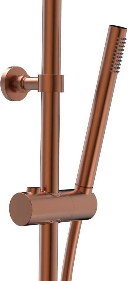 Xenz Regendouche set Duero | Opbouw | 20 cm | Thermostaatkraan | Telescopisch | Oud koper