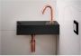 Xenz Fontein Rosa | 45x20 cm | Keramiek | Wandmontage | 1 kraangat | Rechthoek | Zwart mat - Thumbnail 2