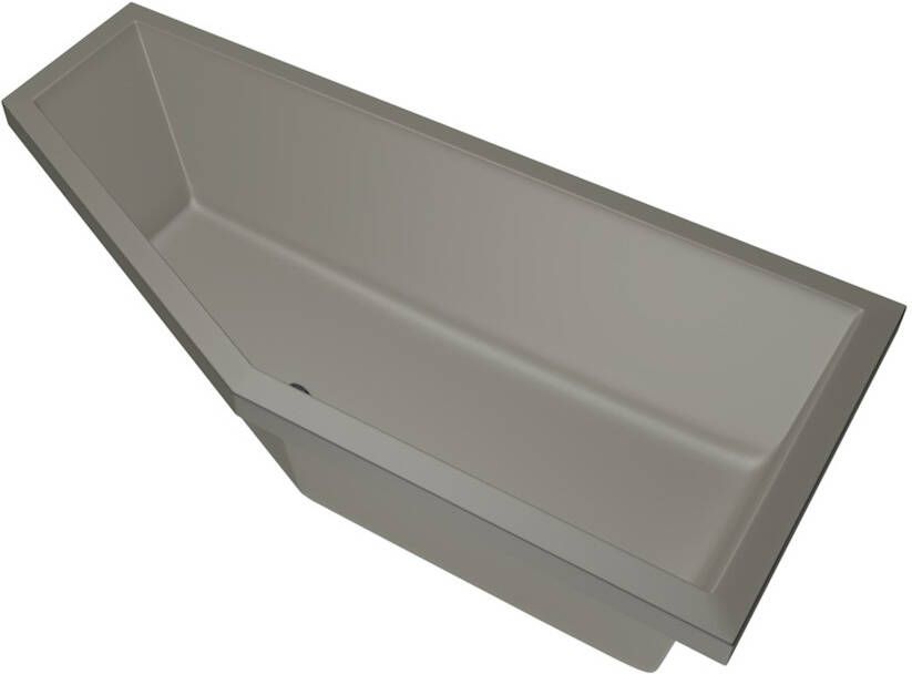 Xenz Ligbad Society compact | Rechts | 160x90 cm | Incl.Badafvoer | Met overloop | Acryl | Cement mat