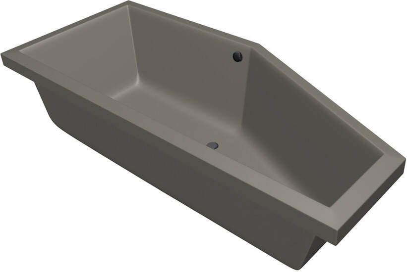 Xenz Ligbad Society compact | Rechts | 160x90 cm | Incl.Badafvoer | Met overloop | Acryl | Cement mat