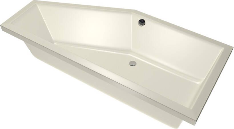 Xenz Ruimtebesparend bad Society compact | Links | 180x80 cm | Incl.Badafvoer | Met overloop | Acryl | Pergamon glans