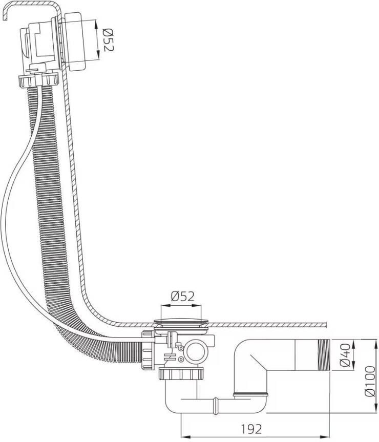 Xenz Verlengde badafvoer Pure | Overloop combinatie | Draaiknop | Rond | Wit mat