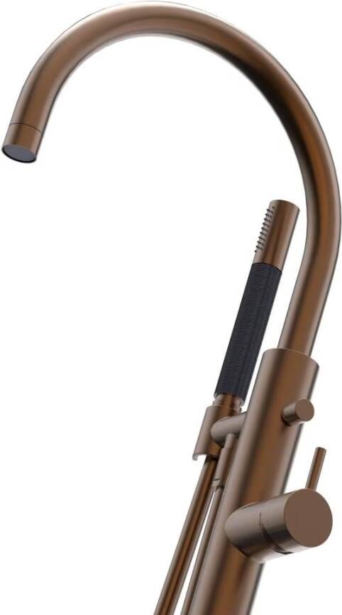 Xenz Vrijstaande badkraan Duero | Hoogte uitloop 84.5 cm | Draaibare uitloop | Mengkraan | Oud Koper