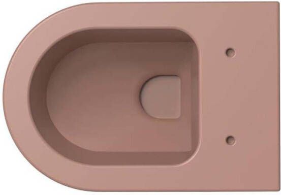 Xenz Wandcloset Gio | 52 cm | Rimless | Zonder toiletzitting | Keramiek | Rose mat