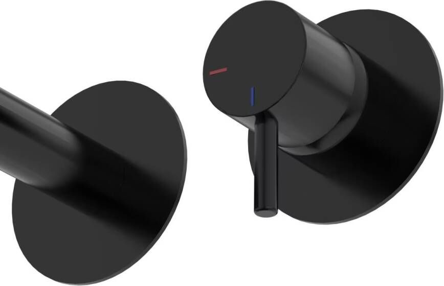Xenz Wastafelkraan Duero | Inbouw | Mengkraan | Incl.Inbouwdeel | Rond | Mat zwart