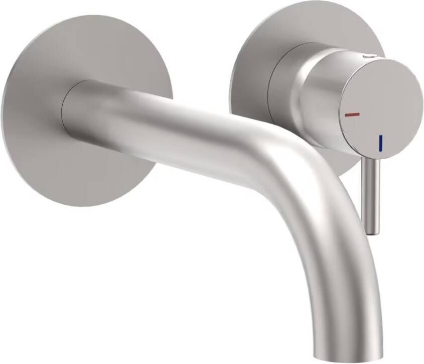 Xenz Wastafelkraan Duero | Inbouw | Mengkraan | Incl.Inbouwdeel | Rond | RVS look