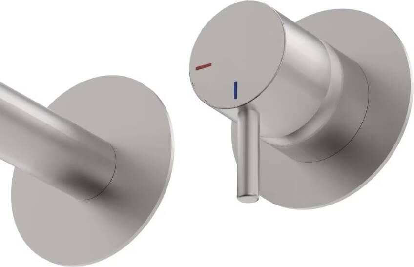 Xenz Wastafelkraan Duero | Inbouw | Mengkraan | Incl.Inbouwdeel | Rond | RVS look