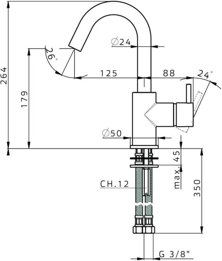 Xenz Wastafelkraan Duero | Opbouw | Mengkraan | Hoog model | Brons geborsteld PVD coating