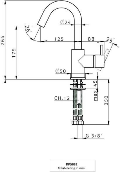 Xenz Wastafelkraan Duero | Opbouw | Mengkraan | Hoog model | Chroom