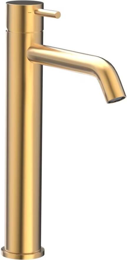 Xenz Wastafelkraan Duero | Opbouw | Mengkraan | Hoog model | Goud geborsteld