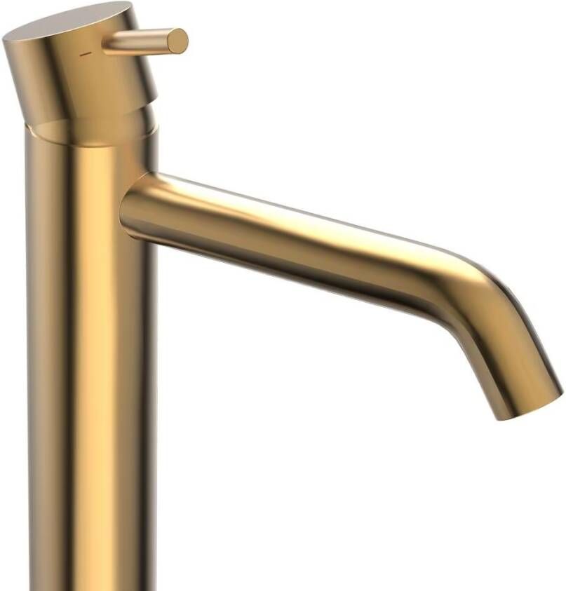 Xenz Wastafelkraan Duero | Opbouw | Mengkraan | Hoog model | Goud geborsteld