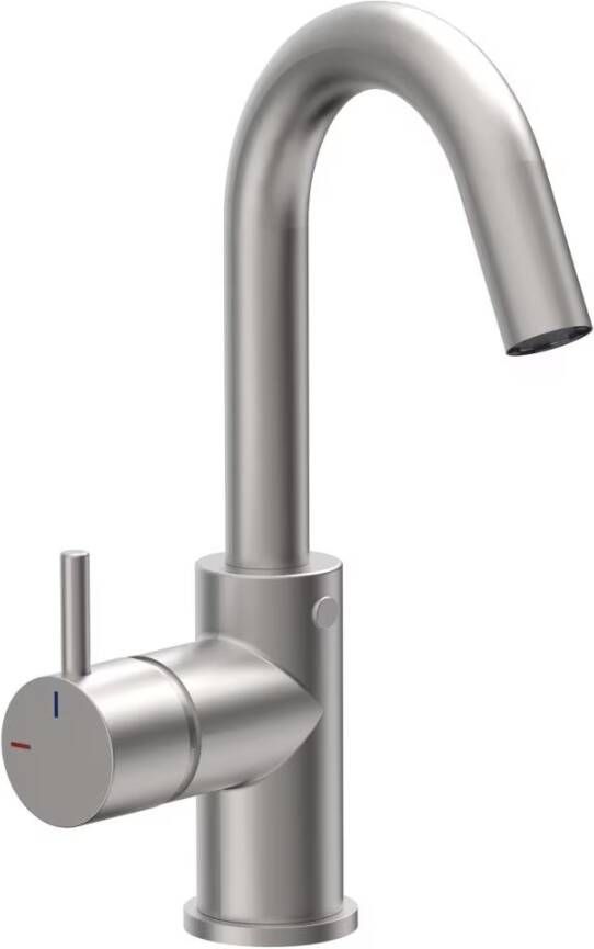 Xenz Wastafelkraan Duero | Opbouw | Mengkraan | Hoog model | Inox (rvs look)