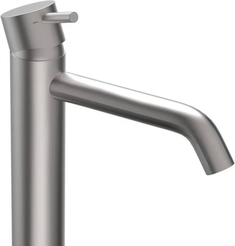Xenz Wastafelkraan Duero | Opbouw | Mengkraan | Hoog model | Inox (rvs look)