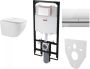 Fabriecio FAB compleet toiletset wandcloset wit met softclose zitting en bedieningsplaat wit - Thumbnail 1