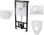 Fabriecio FAB compleet toiletset wandcloset wit met softclose zitting en bedieningsplaat wit - Thumbnail 1