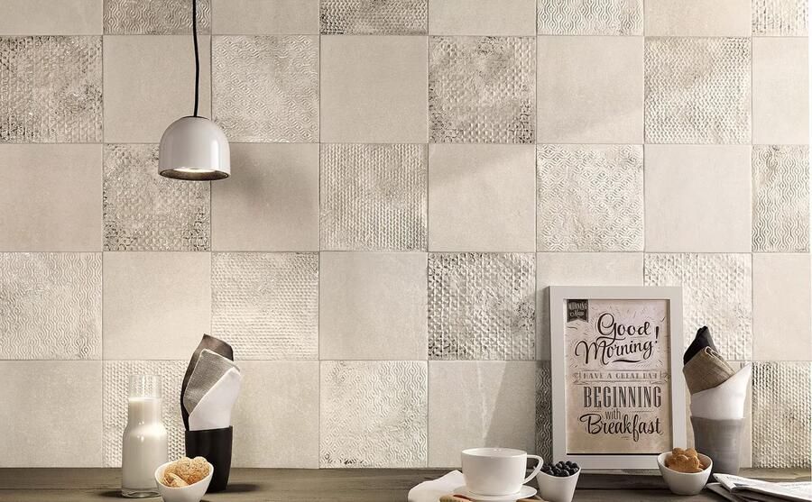 Fap Ceramiche wand- en vloertegel 20x20cm 9mm Vierkant Natuursteen look Wit mat SW0731200-1 - Foto 2