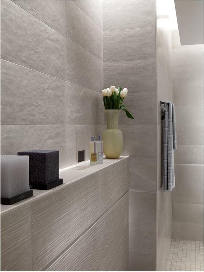 Fap Ceramiche Maku Wandtegel | 25x75 cm | Natuursteenlook | Mat Grijs