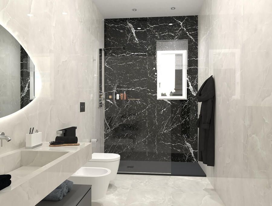 Fap Ceramiche Roma Gold Vloer- en wandtegel | 120x120 cm | Gerectificeerd | Natuursteenlook | Gepolijst Wit