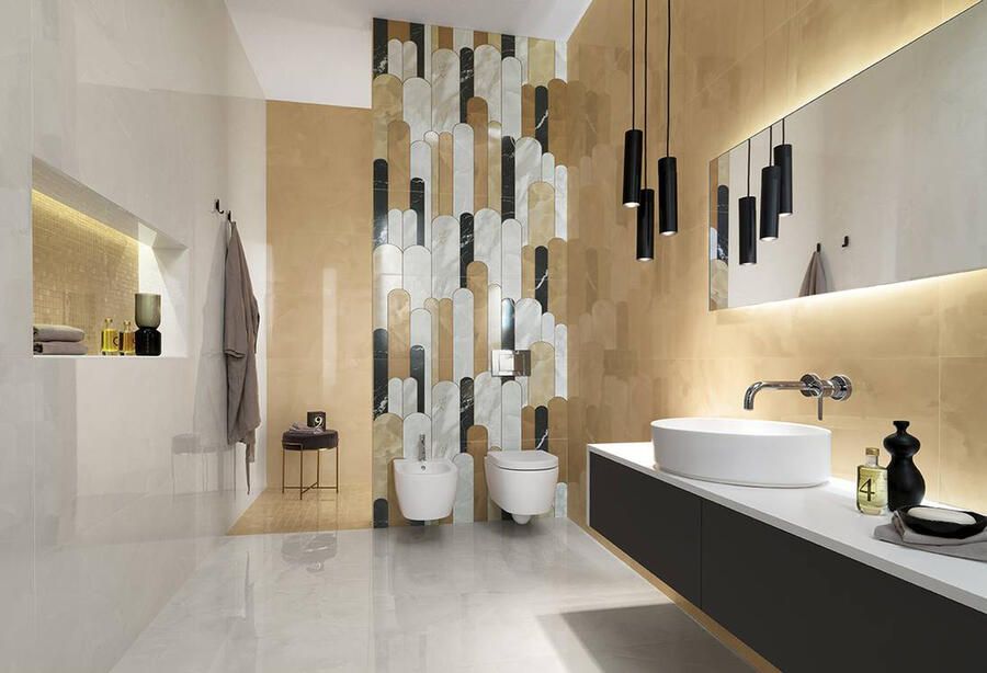 Fap Ceramiche Roma Gold Wandtegel | 120x278 cm | Gerectificeerd | Natuursteenlook | Gepolijst Wit - Foto 2