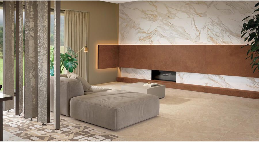 Fap Ceramiche Roma Stone Vloertegel | 60x120 cm | Gerectificeerd | Natuursteenlook | Mat Beige