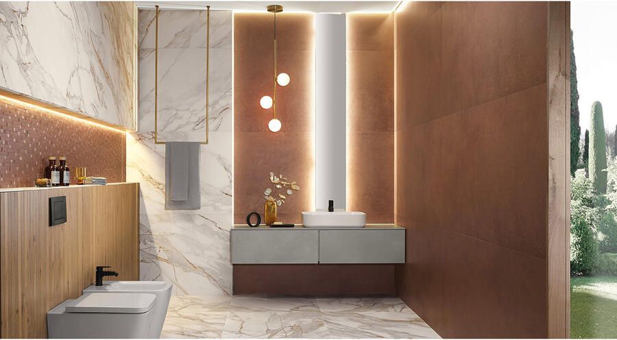 Fap Ceramiche Roma Stone Vloertegel | 60x120 cm | Gerectificeerd | Natuursteenlook | Mat Goud - Foto 2