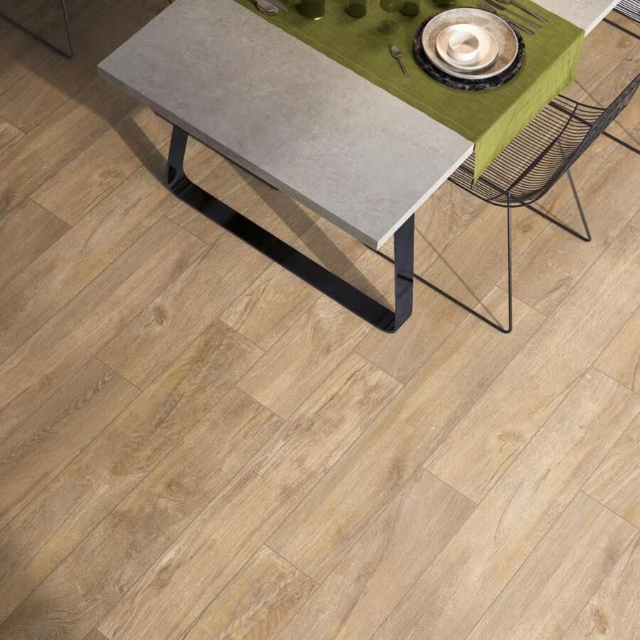 Flaviker Cozy Vloertegel | 26x200 cm | Gerectificeerd | Houtlook | Mat Bruin