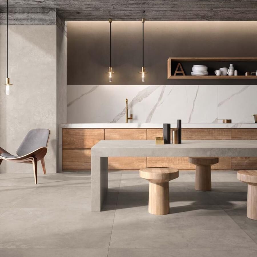 Flaviker Hyper Vloertegel | 60x120 cm | Gerectificeerd | Betonlook | Mat Grijs - Foto 3