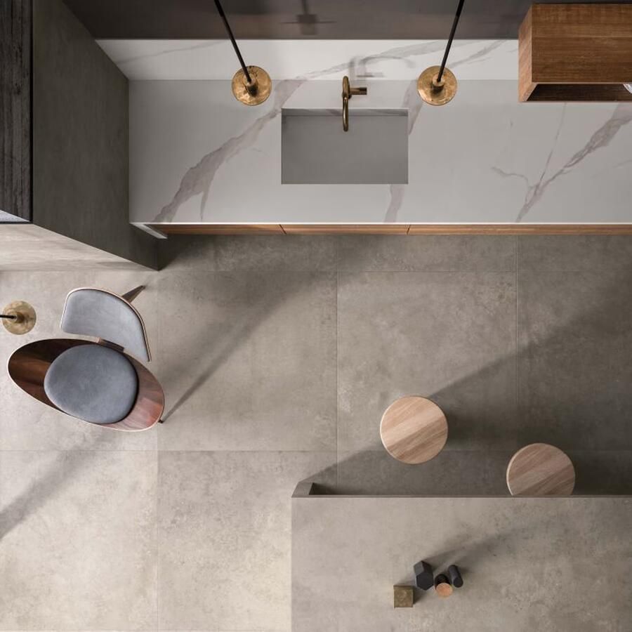 Flaviker Hyper Vloertegel | 120x120 cm | Gerectificeerd | Betonlook | Mat Grijs - Foto 2