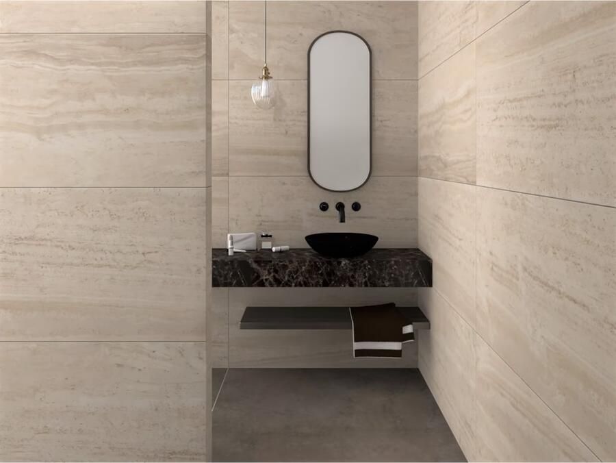 Flaviker Navona Vloertegel | 60x120 cm | Gerectificeerd | TRAVERTIN | Mat Bruin - Foto 2