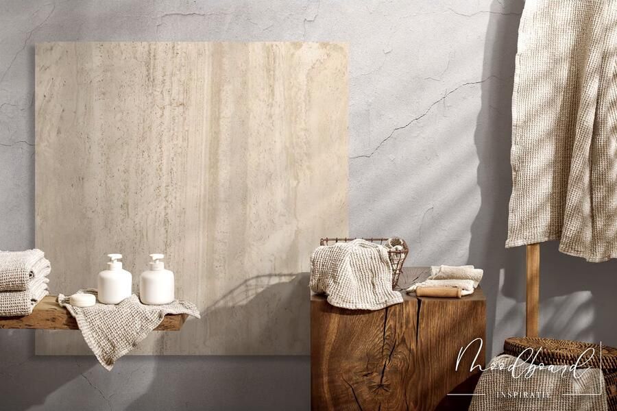 Flaviker Navona Vloertegel | 60x60 cm | Gerectificeerd | TRAVERTIN | Mat Bruin - Foto 2