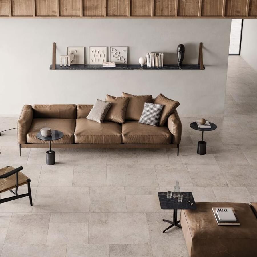 Flaviker Re-Tour Vloertegel | 90x90 cm | Gerectificeerd | Betonlook | Mat Ivoor - Foto 2