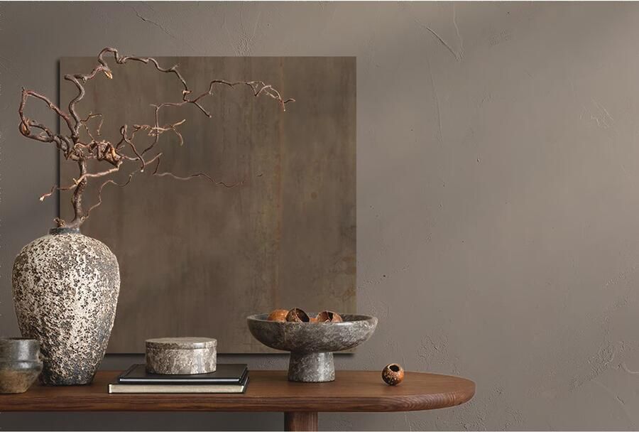 Flaviker Rebel Vloertegel | 80x80 cm | Gerectificeerd | Metallook | Mat Bruin