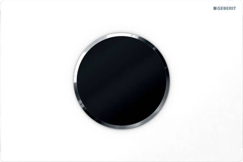 Geberit Sigma 10 bedieningspaneel touch free batterijvoeding wit met chroom ring glans