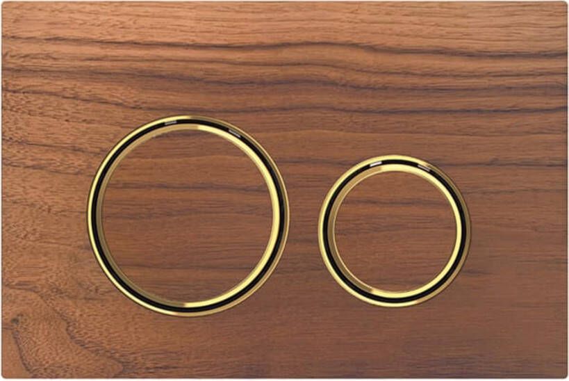 Geberit Sigma21 bedieningplaat 2-toets spoeling frontbediening voor toilet 24.6x16.4cm messing amerikaans noten 115652JX1