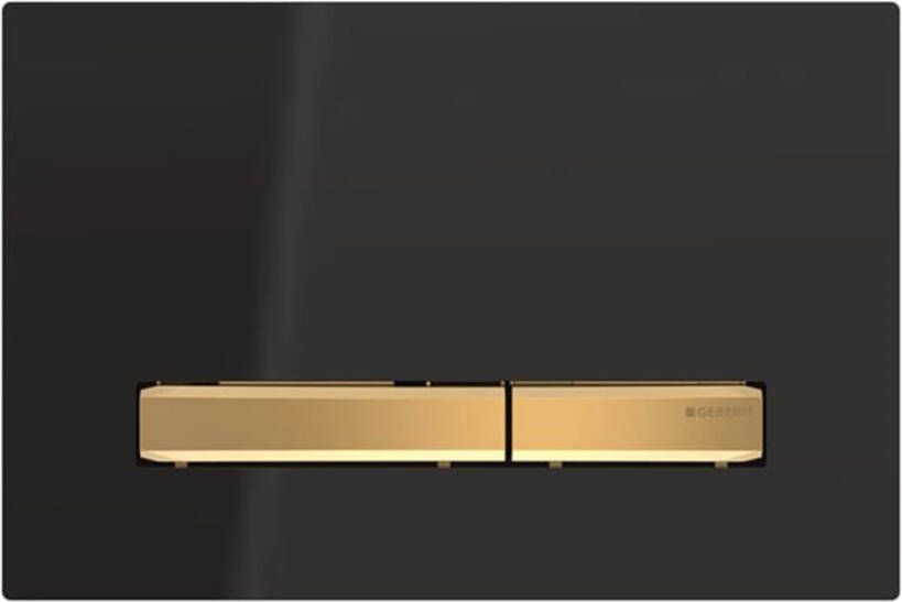 Geberit Sigma50 bedieningplaat 2-toets spoeling frontbediening voor toilet 24.6x16.4cm messing zwart 115672DW2