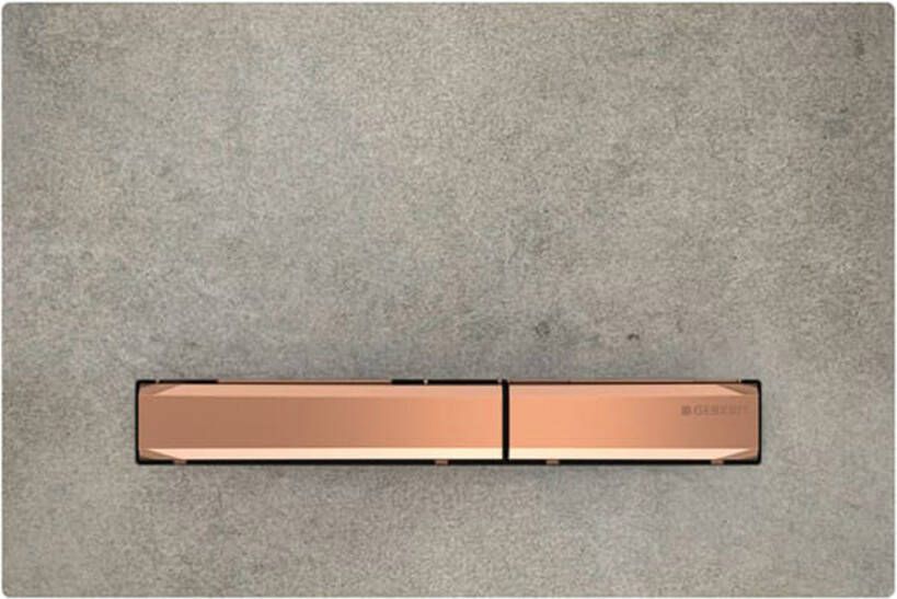 Geberit Sigma50 bedieningplaat 2-toets spoeling frontbediening voor toilet 24.6x16.4cm rood goud betonlook 115670JV2