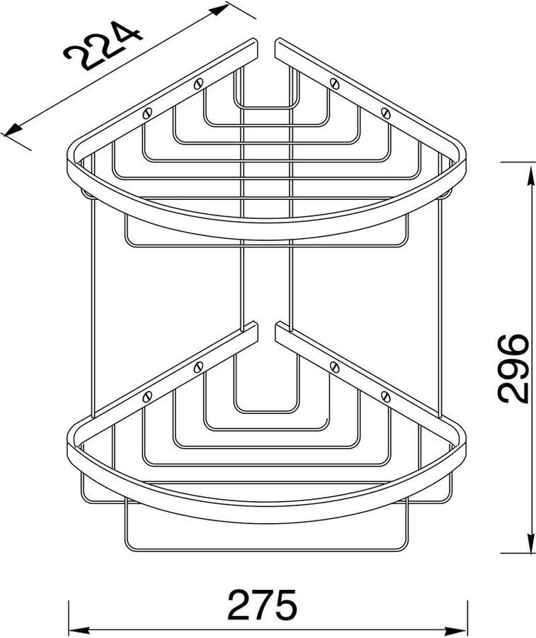 Geesa Doucherek Basket | 27 cm | Hoek dubbel | Chroom - Foto 2